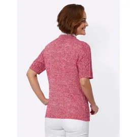 Classic Basics Strickjacke in Rot-Weißen-Meliert 46