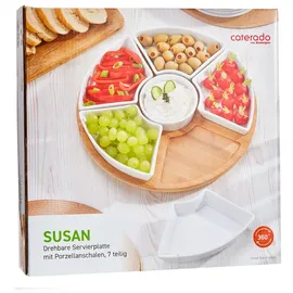 Esmeyer 7- tlg. drehbares Set SUSAN, mit 6 Schalen aus weißem Porzellan und einem