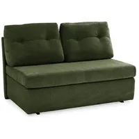 Schlafsofa YANNIS 136 x 86 x 85 cm grün - Inkl. Bettkasten (116 x 60,6 x 11 cm) - Rückenkissen - Schaumstoffpolsterung - Federholzrahmen - Rückenpolster - Rücken Nessel