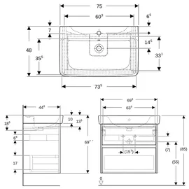 Geberit Renova Plan Waschtisch 75 cm (504037001)