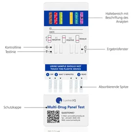 LuxmedIQ Drogenschnelltest für 12 Drogenarten - Urin Drogentest Multi 12 1 St