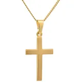 HOPLO Kreuzanhänger Anhänger Kreuz 333-8 Karat Gold mit vergoldeter Silberkette 60 cm, Made in Germany 60 cm Unisex