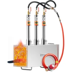 VEVOR Tragbare Propan-Schmiede 3 Brenner Schmelzofe Kit Quadratisch 1427°C