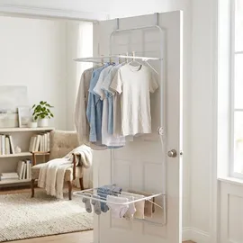 Relaxdays Wäscheständer Tür 4,9 m Weiß