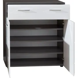 trendteam Line 80 x 87 x 35 cm hochglanz weiß / grau kratzfest