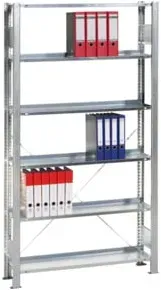Schulte Anbauregal Büro-Schraubregal MULTIplus85 1800 x 1000 x 300 mm 5 Fachböden verzinkt mit Anschlagleiste