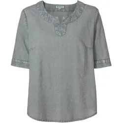 Baumwoll-Bluse, Muster grau, 42