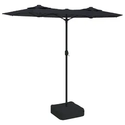 vidaXL Doppel-Sonnenschirm mit LED-Leuchten Schwarz 316x240 cm
