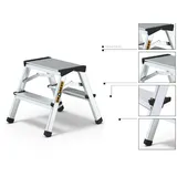 HOCKER AUS ALUMINIUMZWEISEITIGER EINTRITT LEITER 2 Stufen HAUSLEITER Trittleite