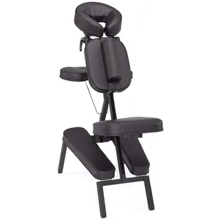 WellTouch VITAL Massagestuhl, klappbar, schwarz, Stuhl für Mobile Massage und Shiatsu, inklusive rollbarer Tragetasche