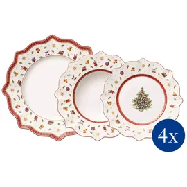 Villeroy & Boch Teller-Set rund 12 Teile rot/weiß