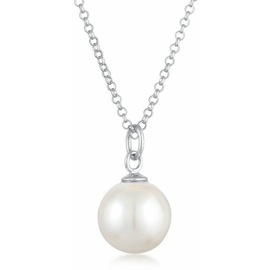 Nenalina Halskette Perlen Anhänger Rund Klassik 925 Silber Ketten Damen