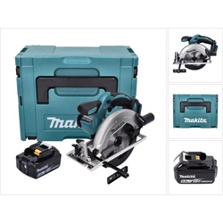 Makita, Handkreissäge, DSS 611 G1J Akku Handkreissäge 18 V 165 mm + 1x Akku 6,0 Ah + Makpac – ohne Ladegerät