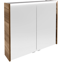 Fackelmann LED-Spiegelschrank Verona 80 cm 2 Türen Nussbaum