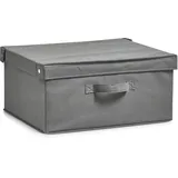 Zeller Aufbewahrungsbox, Vlies, mit Deckel, 41x35x20cm, grau