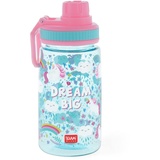 LEGAMI Trinkflasche für Kinder, leicht, luftdicht, BPA-frei, 400 ml, Einhorn Thema