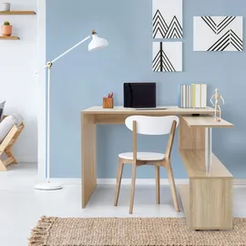 ML-Design Eckschreibtisch drehbar, Schreibtisch L-Form Winkelkombination - 4 Rädern, Sonoma Eiche, 150x88x75 cm, für Heim und B... Naturbelassen