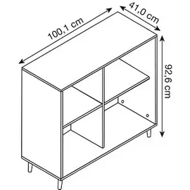 MÖBELPARTNER Regalschrank 500 100,1 x 41,0 x 168,7 cm Weiß