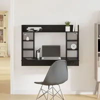 VidaXL Wandmontierter Schreibtisch Schwarz Eiche 105x48x75 cm Holzwerkstoff