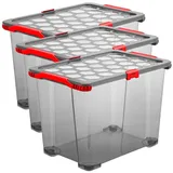 Rotho Evo Total Protection Aufbewahrungsbox 59 x 39,5 x 41,2 cm 3-tlg. rot