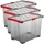 Rotho Evo Total Protection Aufbewahrungsbox 59 x 39,5 x 41,2 cm 3-tlg. rot
