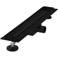 Luxebath Duschrinne 50 cm 2in1 Befliesbar Extra Flach Schwarz
