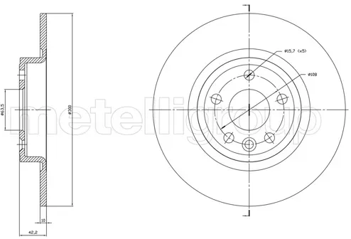 METELLI Bremsscheibe 231864c voll 300mm 10mm für JAGUAR LAND ROVER