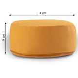 Yogakissen Bodenkissen rund H 14xø31 cm mit Buchweizenschalen Meditationskissen Sportkissen : gelb - papaya