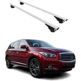 Omac Barres De Toit Pour Infiniti Qx50 I 2013-2017 – Antivol Inclus – Charge Max 75 Kg – 2 Barres Argent