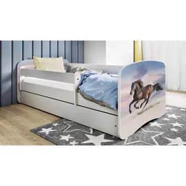 raumhirsch furniture Kinderbett mit Pferd 80 x 160 cm Holzwerkstoff weiß