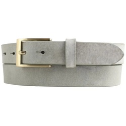 BELTINGER Ledergürtel Herren-Gürtel aus weichem Vollrindleder Vintage-Look 3 cm – Leder-Gürt weiches Leder, Gürtelschnalle in Gold, Vintage grau 100 cm (Gesamtlänge 115 cm)