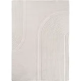 Teppich Kurzflor Boho Design Microfaser Baumwolle Schlafzimmer Creme Rechteckig 160x230 | Kadima Design