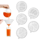 Hevysuo 5 Stück Feines Sieb Filter,100/120/200/300/400 Mesh Ultrafeines Trichterfilter,Nylon PP Weinfilter für die Filterung von Milch,Saft,Wein,Sojamilch,Weiße