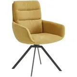 Venjakob Armlehnstuhl, Anthrazit, Gelb, Metall, Textil, eckig, A-Form, 61x90x64 cm, Goldenes M, Made in Germany, Dgm, DGM-Klimapakt, DGM-Emissionslabel, Sitzfläche 360° drehbar, Gestellauswahl, Esszimmer, Stühle, Esszimmerstühle, Armlehnenstühle