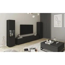 INOSIGN Wohnwand "BERLIN (3-tlg) hängend und stehend montierbar graphitschwarz