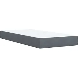 vidaXL Boxspringbett, mit Matratze Dunkelgrau 90x200 cm Samt - Grau