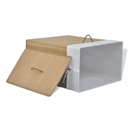 vidaXL Bambus-Wäschekorb Rechteckig Natur