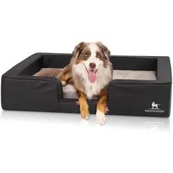 Hundebetten orthopädisch Knuffelwuff Indianapolis - Gesundheitsbett Kunstleder, wasserabweisend (Farbe: schwarz / Größe: M)