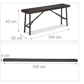Relaxdays Bierbank 100 x 0 x 0 cm Braun