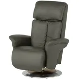 HIMOLLA Sessel 7418 Leder 81 x 111 x 95 cm Grau elektrisch mit Massagefunktion