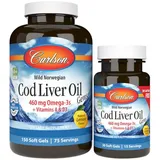 Carlson Labs Wild Norwegian Cod Liver Oil 460 mg, 150 + 30 Kapseln