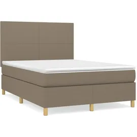 vidaXL Boxspringbett 140 x 200 cm Taupe