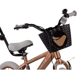 SUN BABY Kinderfahrrad Jungen Fahrrad Stützräder Schubstange ab 2-6 Jahre BMX Kinder (Cappuccino, 14 Zoll)