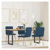 vidaXL Esszimmerstühle 4 Stk. Blau Stoff