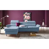 exxpo - sofa fashion Eckcouch Mikrofaser 2-Sitzer Blau