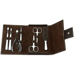 ERBE Maniküre Set Druckknopf-Etui Serie 'Mountain Bear', braun, 7-tlg. Make-up Organizer   1 Stück 