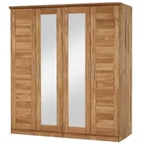 Pharao24 Kleiderschrank Adelio aus Massivholz braun