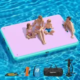 Aufblasbare Dock Schwimmende Plattform Aufblasbare Wasserhängematte, Multi Personen Aufblasbares Schwimmdock Swim Deck mit Non Slip Oberfläche und Tragetasche, Wasser Plattform für Strand See Pool