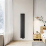 EMKE Flachheizkörper 1800 x 300 mm 627 W schwarz Mittelventil