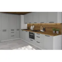 Feldmann-Wohnen Küchenzeile Oslo L-Form 212 x 207 cm grau / weiß